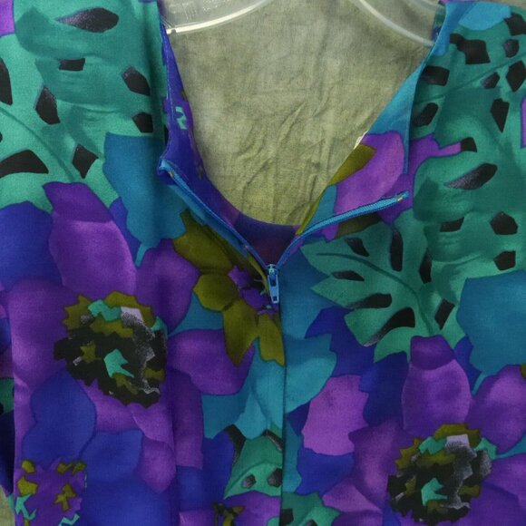 EUC Tess Dress Petite Floral A-Line Dress Vintage Peplum Tie Size 8P S-8817 - Picture 6 of 12